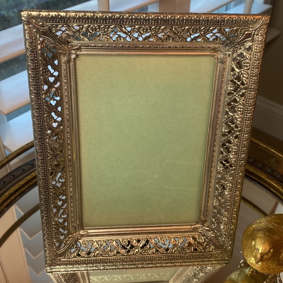 Vintage Silver Metal Filigree Picture Frame 4.5”x6.5” - Picture 1 of 8